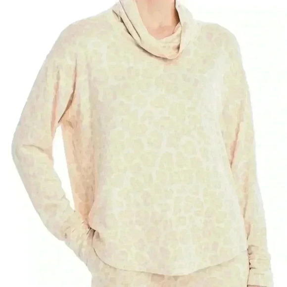 Splendid Set Mockneck Sweater Trackpant Nude Animal Print NWOT - Picture 1 of 9